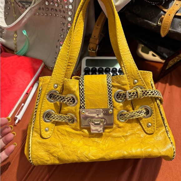 Jimmy Choo Yellow Leather Handbag - Picture 1 of 8